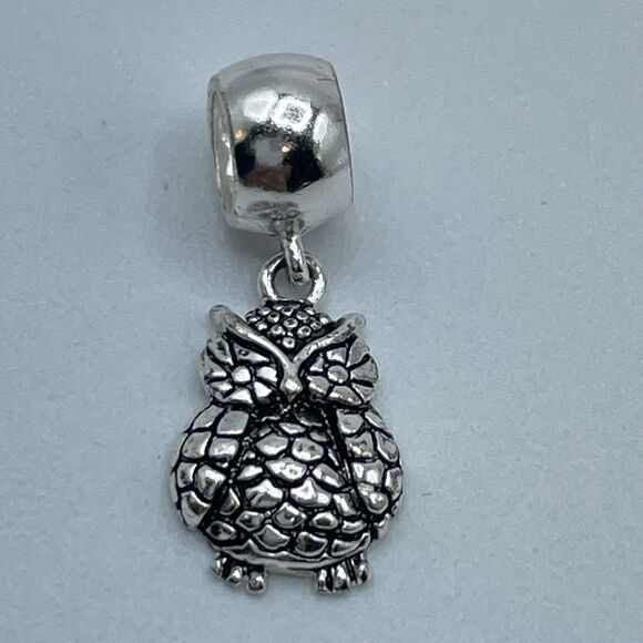 925 Sterling Silver IBB Owl European Charm Dangle Boho Statement Timeless - Picture 3 of 7